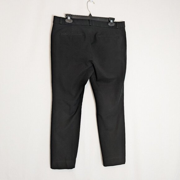 BANANA REPUBLIC SLOAN Black Mid-Rise Front Zip Career Ankle Pants; Size 12 - Picture 3 of 5